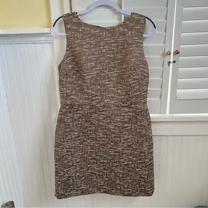 Banana Republic Taupe Sleeveless Textured Jackie Sheath Dress Size 12